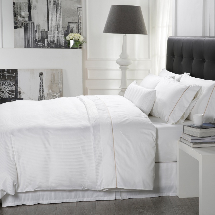 100% cotton 5 Star Bed Sheet 400TC White Hotel Bedding