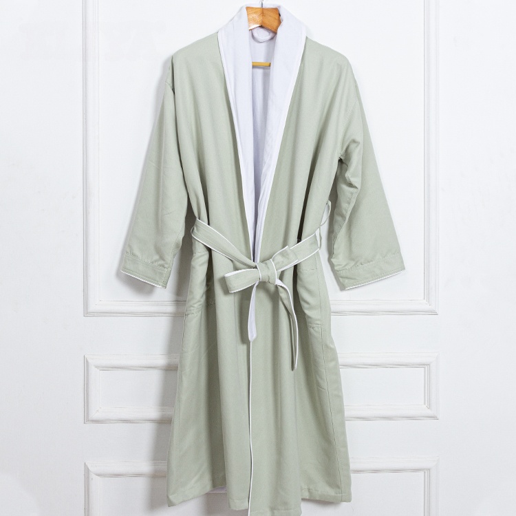Customized Green Color Double Layer Bathrobe