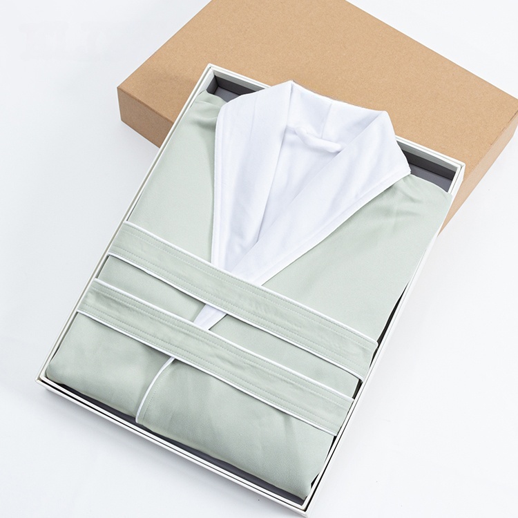 High Quality Bathrobe Double Layer Bathrobe Green Wholesale