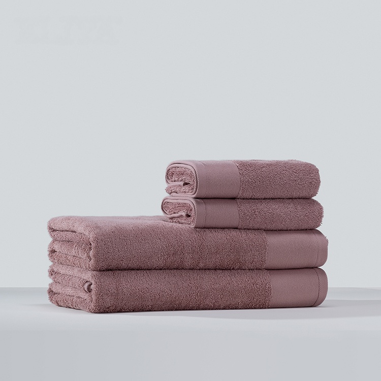 Pure Cotton Luxury Border Five Star Hotel Red Bath Hand Towel SET