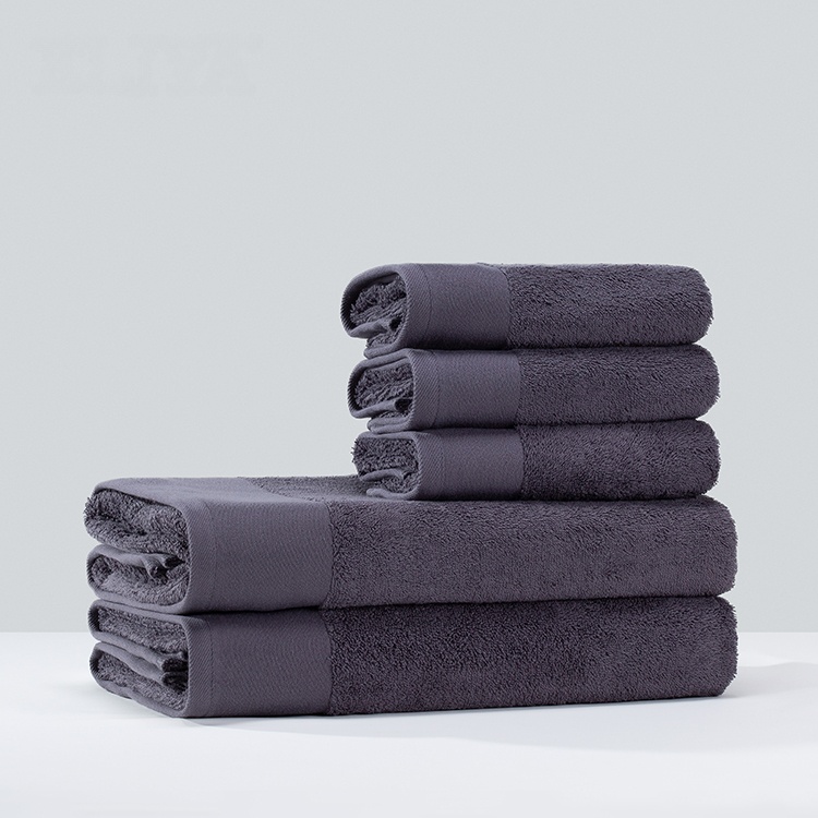 Pure Cotton Luxury Border Five Star Hotel Bath Hand Towel Set