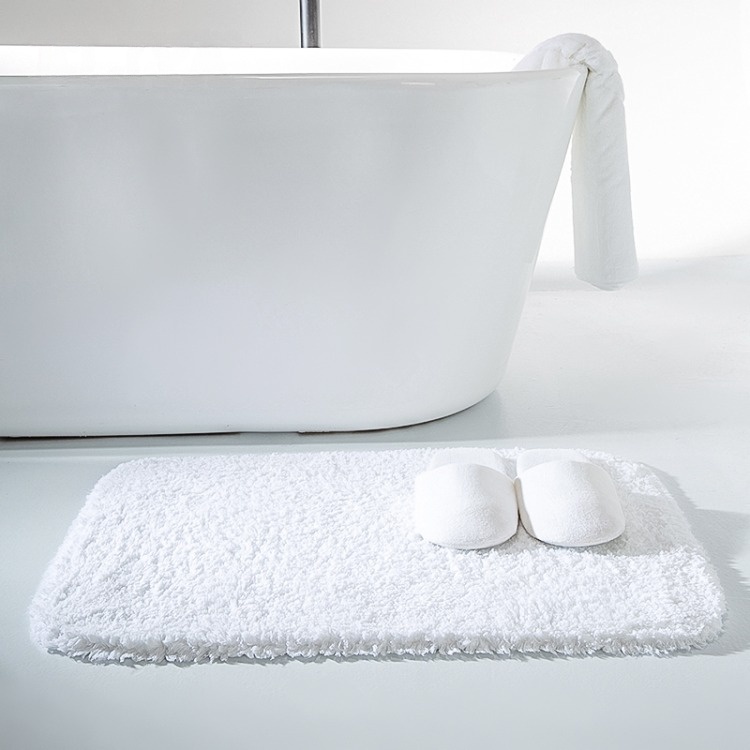 Custom Plain White 4pcs Hotel High Quality Hospitality Bath Mat Towel Set