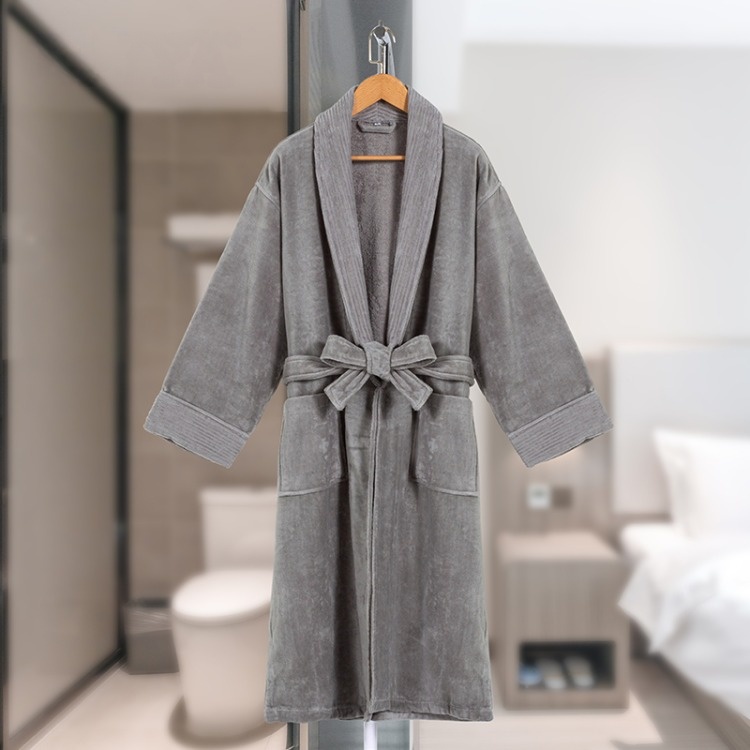 Hooded Terry Cloth Robes Women Plaid Pattern Bathrobe Robe 2023 Men's Sleepwear 100% Cotton Hotel Bathrobe