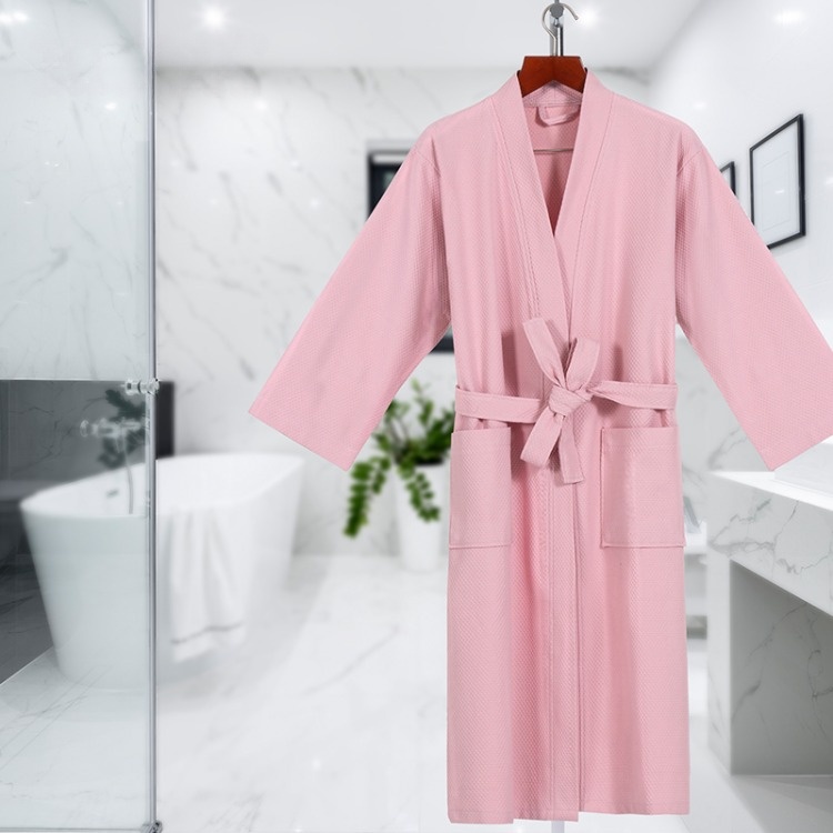 wholesale plain bathrobe pink waffle bathrobe couple pajamas men's nightwear hotel spa robe