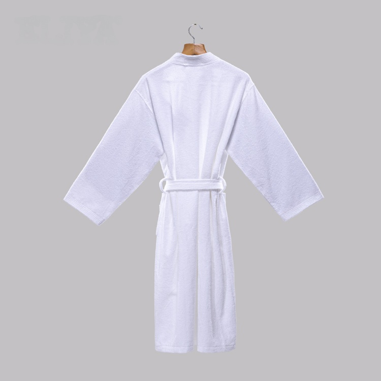 Highly absorbent bathrobes 100% cotton white terry with good durability
