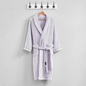 Luxury Designer Bathrobe 100% Cotton Coral Fleece Robe Kimono Bathrobe Hotel