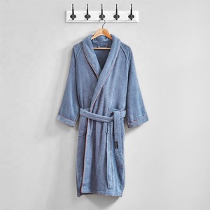 Luxury Designer Bathrobe 100% Cotton Coral Fleece Robe Kimono Bathrobe Hotel