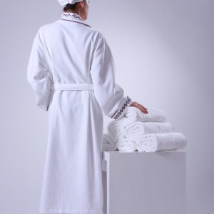 Luxury Hotel Embroidery Logo Coral Fleece Pure cotton Women Bathrobe