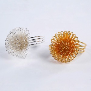 Metal Napkin Ring Silver Napkin Ring Flower Napkin Ring