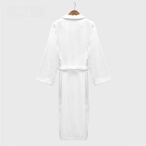 Ritz Carlton Series Logo Embroidery Velour White Bathrobe With Silver