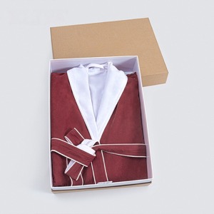 Ritz Carlton Series Logo Embroidery Velour White Bathrobe With Silver