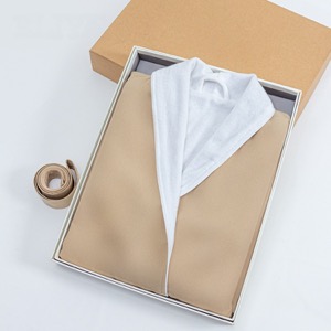 High-end Double-layer Luxury Five-star Adult Brown Shawl Collar Hotel Bathrobe