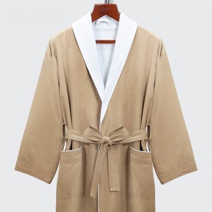 High-end Double-layer Luxury Five-star Adult Brown Shawl Collar Hotel Bathrobe