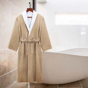 High-end Double-layer Luxury Five-star Adult Brown Shawl Collar Hotel Bathrobe