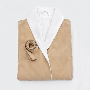 High-end Double-layer Luxury Five-star Adult Brown Shawl Collar Hotel Bathrobe
