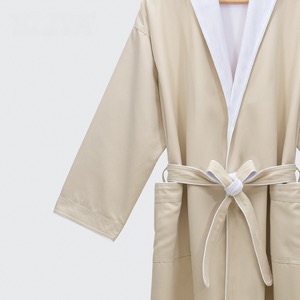 High End Double Layer Luxury Five Star Adult Brown Shawl Collar Hotel Bathrobe