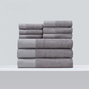 Ready To Ship 3pcs Cotton Five Star Dobby Border White Face Hand Bath Towel Set
