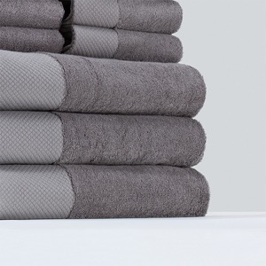 Ready To Ship 3pcs Cotton Five Star Dobby Border White Face Hand Bath Towel Set