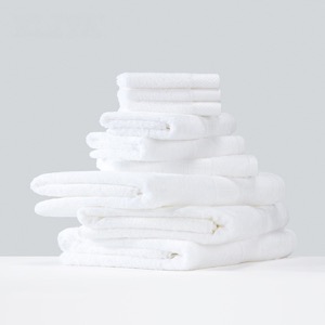 100% Cotton Plain White Luxury Hotel Towel Set