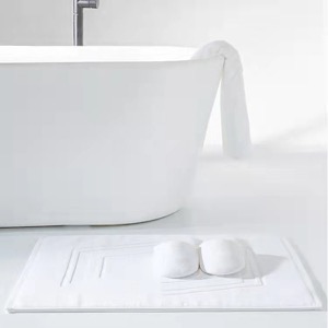 Manufacturing High Quality Cotton Jacquard Bath Mat White