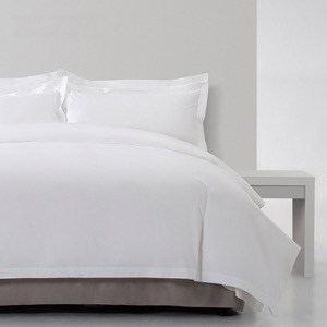 High Quality Plain White 6080S 400TC 100% Cotton Sateen Hotel Bedroom Bedding Sheet Set