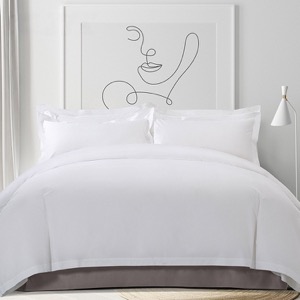 High Quality Plain White 6080S 400TC 100% Cotton Sateen Hotel Bedroom Bedding Sheet Set