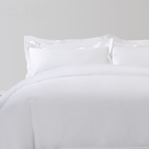 High Quality Plain White 6080S 400TC 100% Cotton Sateen Hotel Bedroom Bedding Sheet Set