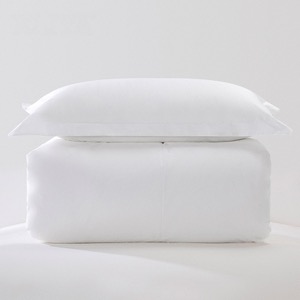 High Quality Plain White 6080S 400TC 100% Cotton Sateen Hotel Bedroom Bedding Sheet Set