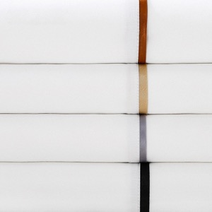 Plain White 6080s Pure Cotton False Piping Hotel Bedroom Bedding Sheet Set