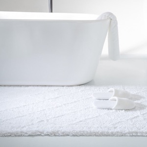 5 Star Hotel High Quality White Cotton Jacquard Bath Mat