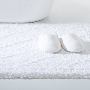 5 Star Hotel High Quality White Cotton Jacquard Bath Mat