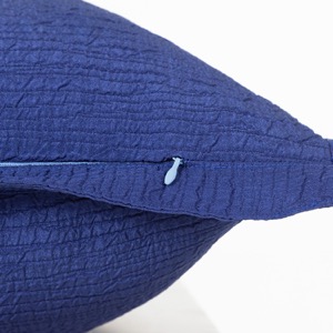 Custom Sofa Bed Cushion Cover Blue Solid Quilting Throw Pillow Cover Dutch Velvet Cushion Cover With Invisible Zipper