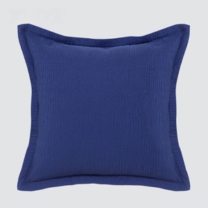 Custom Sofa Bed Cushion Cover Blue Solid Quilting Throw Pillow Cover Dutch Velvet Cushion Cover With Invisible Zipper