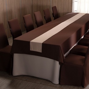 BrownTable Cloth Round Rectangle Square 100% Polyester Table Cloth Tablecloth for Wedding Party