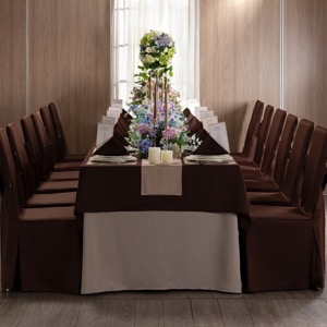 BrownTable Cloth Round Rectangle Square 100% Polyester Table Cloth Tablecloth for Wedding Party