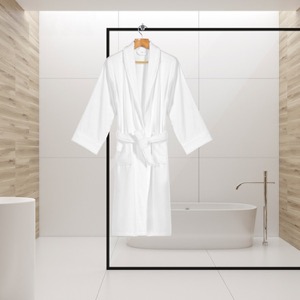 White Hotel Bath Robe Cotton Towel Bathrobe Slippers Set Unisex Bathrobe