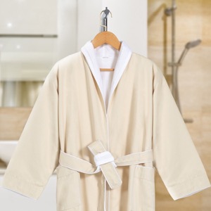 Factory 100 Cotton Bathrobe For Hotel Beige Hotel Bath Robe