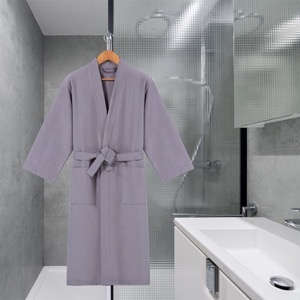 Hot Selling Easy Customized 100% Cotton Hotel BathrobeTowel Hotel Kimono Waffle Weave Bath Robe