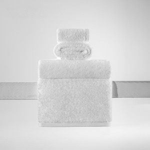 Hotel Towel Sets Pure Cotton White With Classic Plain Weave For International Market