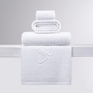 16S white towels 100% cotton soft and stylish with jacquard design for hotel use