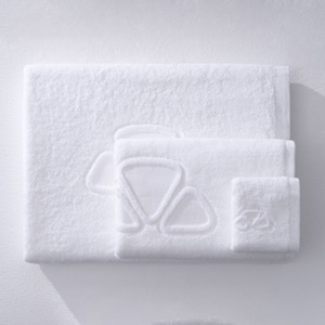 16S white towels 100% cotton soft and stylish with jacquard design for hotel use