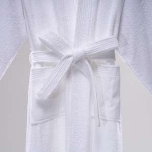 Highly absorbent bathrobes 100% cotton white terry with good durability