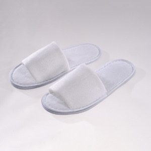 Velour Slippers 5 Star Hotel With Customized Logo And Unique Colored Piping
